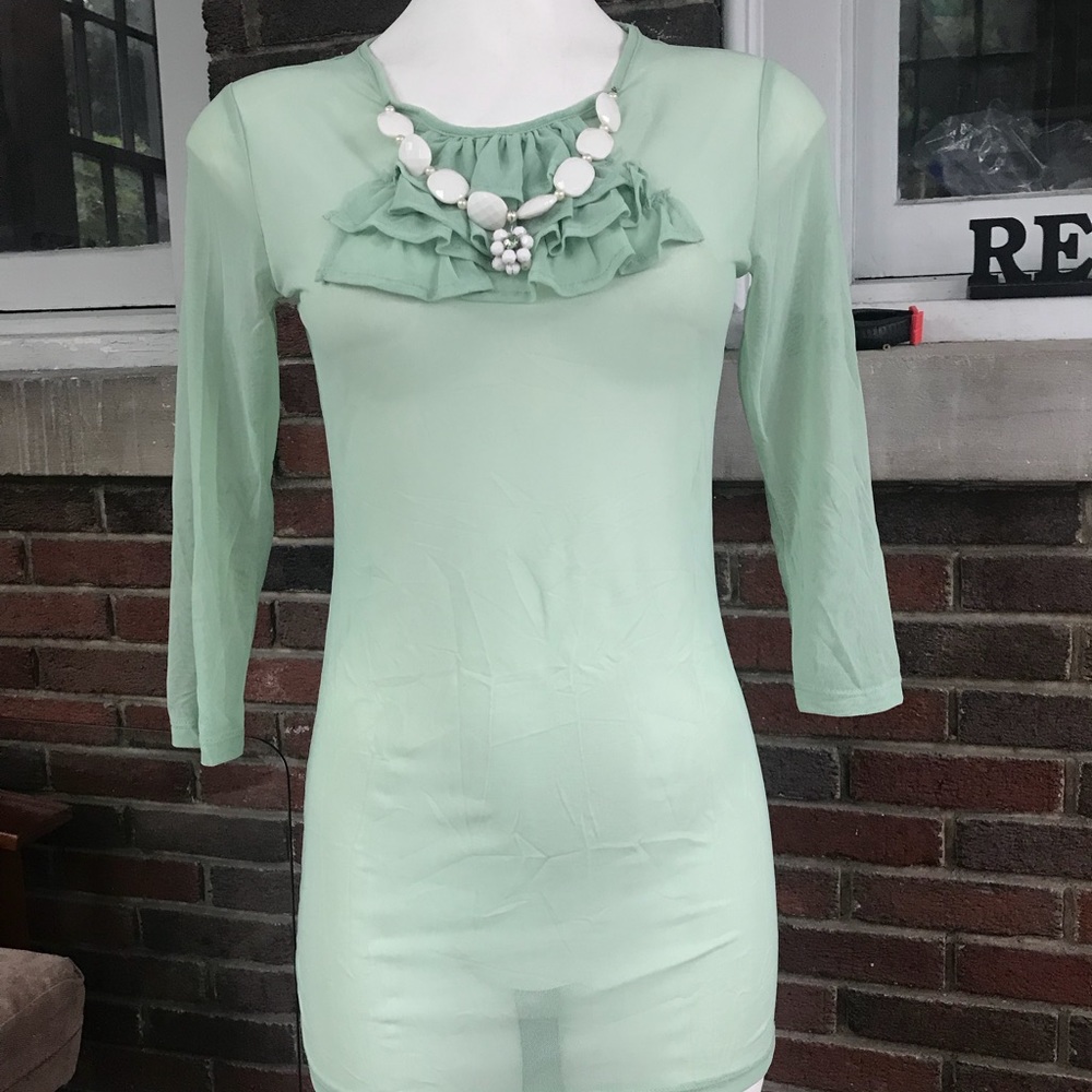 Sheer ruffled top